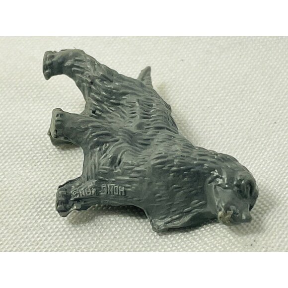 Vintage Toy Cocker Spaniel Dog Figurine Solid Hard Acrylic Plastic Gray 1x1 Inch - Picture 6 of 8